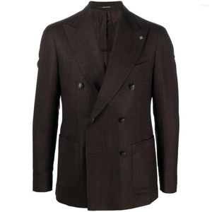 Herrenanzüge, Slim Fit, 2-teilig, schokoladenbraun, zweireihig, für Hochzeit, formeller Bräutigam, Smoking, Blazer-Sets, maßgeschneidert, große Größe