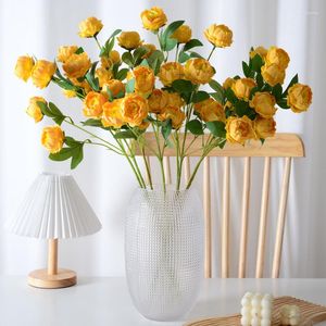 Dekorativa blommor Simulerade Peony Bouquet Home Decoration Living Room Artificial Flower Decorations Dining Table Silk Arrangement