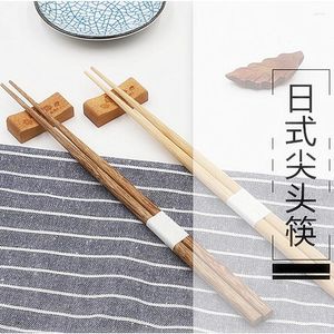 Chopsticks Japanese Wooden Sushi Kitchen Tableware Set Sticks For Reusable Wand Household Cuisine Solid Wood Dinnerware