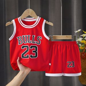 Conjuntos de roupas verão meninos conjuntos esportivos moda casual roupas de duas peças na moda crianças colete na modaShorts Basketablle roupas sem mangas 230721