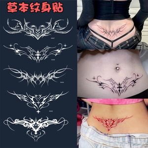 Tatuagens falsas para mulheres 5 peças Succubus Mark Sexy Herbal Juice Tatuagem Adesivo Festival Acessório Tatuagem temporária Arte fofa Esposa gostosa