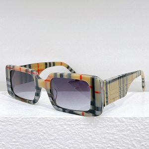 Karierte quadratische Sonnenbrille BE4748 Damen-Designer-Sonnenbrille mit Acetatrahmen, karierte Platte mit geprägtem Metalllogo, rechteckige Herren-Casual-Golf-Angelbrille