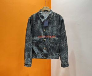 23SS Designer herrjacka italiensk märke Kvinnor denim lapel arbetskläder jean jacka broderad tvättad denim trenchrock