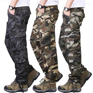 Herrbyxor vårlast män avslappnade multi fickor militär taktisk manlig höst raka slacks pantalones takticos para hombre