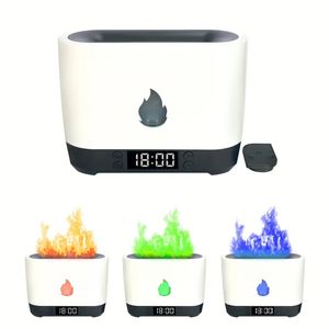 Flame Diffuser Humidifier, Flame Air Diffusers With Wireless Speaker Alarm Clock,Essential Oil Diffusers With 4 Colour Lights, Super Quiet Fame Aroma Diffuse