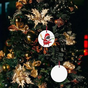 Sublimation Ornament Blanks Ceramic Christmas Decorations Pendants Bulk Sublimate Products for Xmas Tree Party Decorations 0728