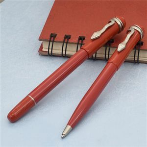 high quality unique pen size Heritage Collection Dark red resin and black Ballpoint Special Edition Mon rollerball Snake clip gift233Z