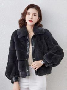 Women's Fur Autumn Winter Faux Parkas Coats Turn Down Collar Jacket Fashion Long Sleeve Vintage Single Breasted
