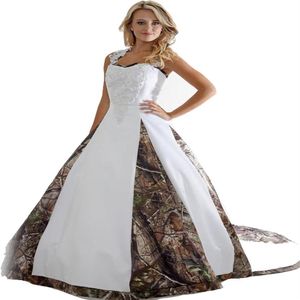 2017 Kamuflaj gelinlik ile aplikeler ile uzun kamuflaj düğün elbisesi stcok wd1013282i