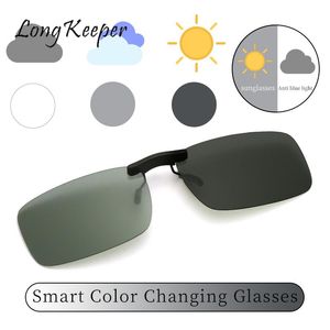 Longkeeper Rimless Polarized Clip on Solglasögon Kvinnor Män Sport PhotoChromic Glasses Anti Bland Sun Glasses Night Vision 2022