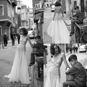 Liz Martinez 2019 Mermaid Wedding Dresses Lace Appliques Sweep Train Boho Bohemian Wedding Dress Custom Made Backless Bridal Gowns2989