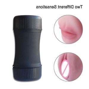Toys Sex Doll Massager Masturbator for Men Women Vaginal Automatic Sucking Mini Mouth Vagina Double Head Aircraft Cup Male Silicone Simulation Channel Clip Sucti