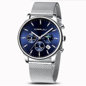 CRRJU 2266 kwarc męski zegarek Sprzedawanie swobodnej osobowości Gentlemens Watches Fashion Popular Student WristWatches Whole294S