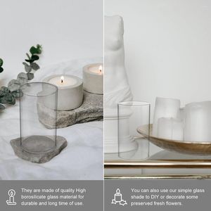 Candle Holders Candelabra Clear Glass Covers Decorative Transparent Holder Open Ended Shades Desktop Windproof Jar