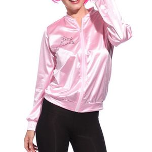 Jaquetas Femininas Casacos Básicos Agasalho Sólido para Mulheres Jaqueta Feminina Jaqueta Retrô Feminina Fancy Dress Grease Costume Pink 230721