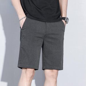 Shorts masculinos 2023 Men Summer Fashion Business Stripe xadrez casual chino curta calças de escritório