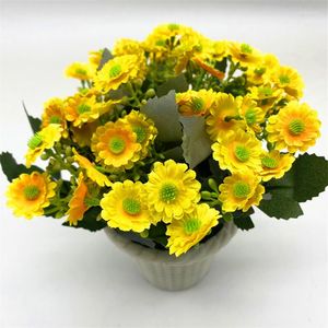 Decorative Flowers 1 Set Artificial Bonsai Plastic Fake Small Daisy Flower Potted Plant For Home Garden Balcony Desktop Decoration