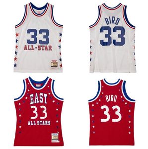 Jersey Larry Bird Ed Basketball 1983 1985 1988 All-Star Mitchell ve Ness Erkek Kadınlar Gençlik S-6XL Formaları S