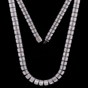 925 Silver Iced Out Vvs1 Moissanite Tennis Chain Necklace