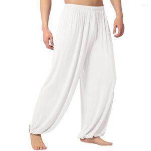 Calças masculinas casuais soltas joggers para homens calças de moletom largas largas sólidas calças de dança yoga harém calças de cintura elástica masculino 2023