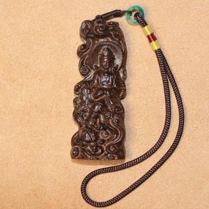 Strand Vietnam Agarwood Avalokitesvara Pendant Nyckelring snidade trä grossist smycken män