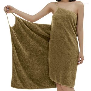 Badtillbehör set bärbar handduk Soft Sling Dress Absorberande badrock för kvinnor duschtillbehör snabbt torrtjockat spa