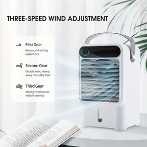 1pc Evaporative Portable Air Conditioners, 500ML Personal Space Mini Air Cooler With 3 Wind Speeds And Spray Humidify, Small AC Cooling Fan, Air Conditioner Portable