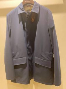 Mens Jackets Loro Piana Autumn Lapel Single Breasted Polyester Navy Blue Casual Jacket Coats
