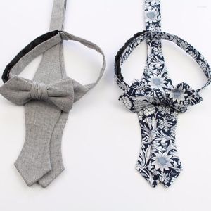 Papillon Papillon da uomo in cotone fatto a mano Plain Self Tie Designer Flower Paisley Cravat Farfalla