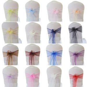 Sashes 50/100pcs Organza Chair Sashes Bow Knot for Wedding Party Event Banquet Decoration el Outdoor Party Chair Decors Supplies 230721