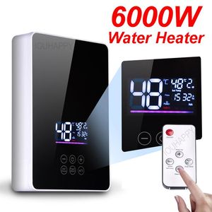 Boormachine Aquecedor de água instantâneo chuveiro 220v Torneira de banheiro Aquecedor de água quente 6000w Display digital para casa de campo, cozinha de hotel