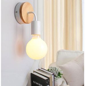 Vägglampan Plug i sconces med On/Off Switch Cord For Bedroom Wood Sconce Reading Lighting Hallway vardagsrum