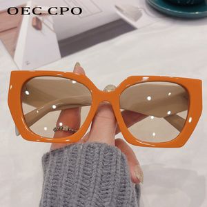 OEC CPO Square Solglasögon Kvinnor New Fashion Orange Punk Sun Glasses Men Vintage Shades UV400 Female Retro Eyewear Gafas de Sol