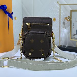 Hochwertige Tasche Herren Leder bedruckte Umhängetasche Mode Mini Handytasche Klassische Presbyopie Umhängetasche Temperament Kettentasche #80746