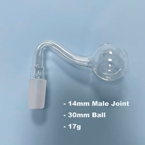 30mm Big Head Bowl Oil Burner Glass Smoking Dab Rig Attachment Bowl Slide 10mm 14mm Male Bent Joint