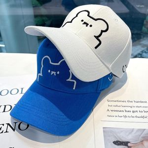 Ball Caps Baseball Cap Woman Summer Cotton Bear Letter Embroidery Hat Casual Outdoor Sports Retro Adjustable Snapback Sun