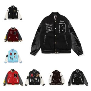 2023AW MENS TASARIMCI Ceketler Erkekler Windbreaker Varsity Erkekler Vintage Gevşek Uzun Beyzbol Hip Hop Harajuku Maymun Mektubu Sokak Giyim Sokak Giyim Erkekler Unisex Coats