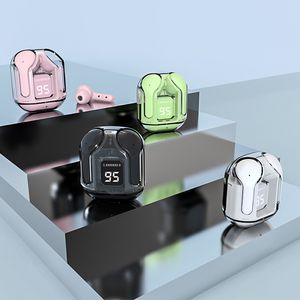 Шумовая отмена беспроводной Bluetooth 5.3 Наушники Hifi Stereo Sport Наушники с Smart Touch Control Digital Display Case Case USB C Fast Charging