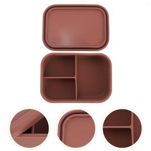 Geschirr-Sets, Silikon-Lunchbox, auslaufsichere Behälter, geteilte Outdoor-Bento-Hülle, Studentenboxen, Kieselgel, Büro, tragbar, für Kinder