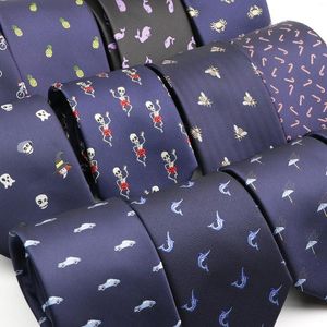 Gravatas Laço Clássico Azul Marinho Gravatas Moda Masculina Animal Frutas Floral Casamento Jacquard Tecido De Seda Masculino Sólido Gravata Decote Magro