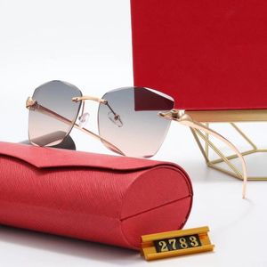 Men sunglasses designer women luxury brand gold glasses polarized all-match eyeglasses for womens anti UV sunshade Adumbral oversized rimless sunglasses