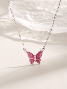 2023 European and American Retro S925 Sterling Silver New Diamond Butterfly Necklace Fashion Temperament Necklace Women