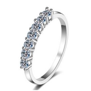 Designermarke Tiffnys gleich 70 Pointiffny Mosonit sieben Sterne Ring Ring S925 Silber plattiert Diamant weiblich mit Logo