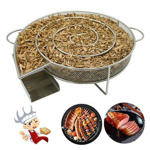 Gerador de malhas frias para churrasqueira ou pó de madeira r, quente e frio, fumaça, salmão, queima de carne, cozinha, aço inoxidável, ferramentas para churrasco