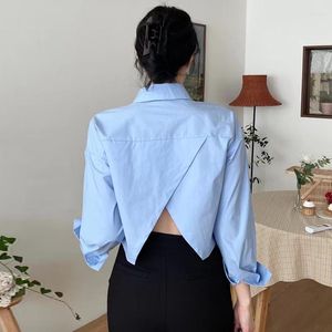 Bluzki kobiet Kobiety Nieregularność 2023 Solid podzielone TOP TEE Fall Vintage HARAJUKU Koreańskie moda luźne koszule Kobieta S004