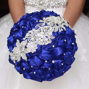 Branco Marfim Vermelho Azul Real Cristal Buquês de Casamento Flores de Casamento Buquês de Noiva Decoração de Casamento Buquê de Casamento Em Estoque298k