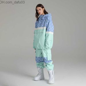 Kvinnors tvådelade byxor Searipe Ski Suit Set Women's Hot Clothes Windproof Waterproof Winter Warm Outdoor Jacket Snowboard Coat Trousers Z230724