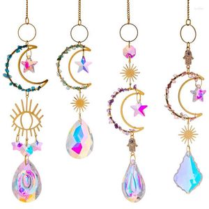 Garden Decorations Crystal Sun Catcher Magical Decor Colorful Prism With Stars And Moons Perfect For Windows Trees & Gardens