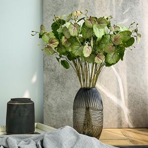 Dekorative Blumen, 69,9 cm, künstliche grüne Stiele für hohe Vasen, Kunstpflanzen, fühlen sich echt an, Begonienblätter, Zweige, Heimbüro, Shop-Dekoration