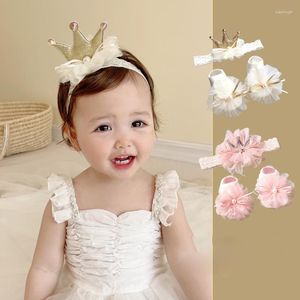 Hair Accessories Baby Headband Crown Headdress Children 100 Days One Year Old Princess Bow Little Girl Head Flower Born